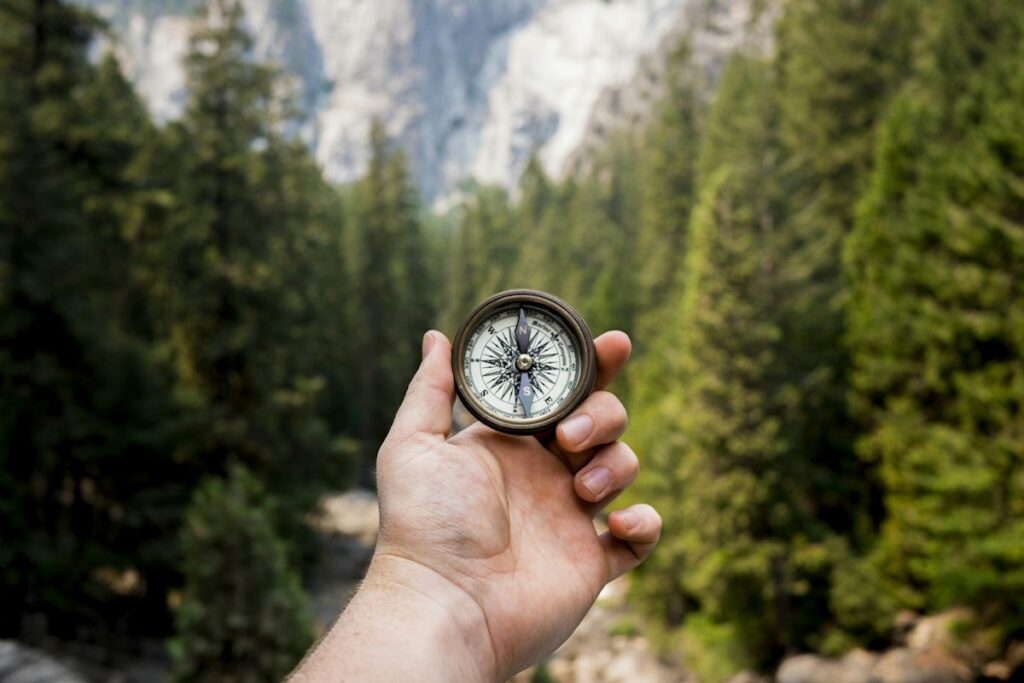 Lifestyle photo representing compass